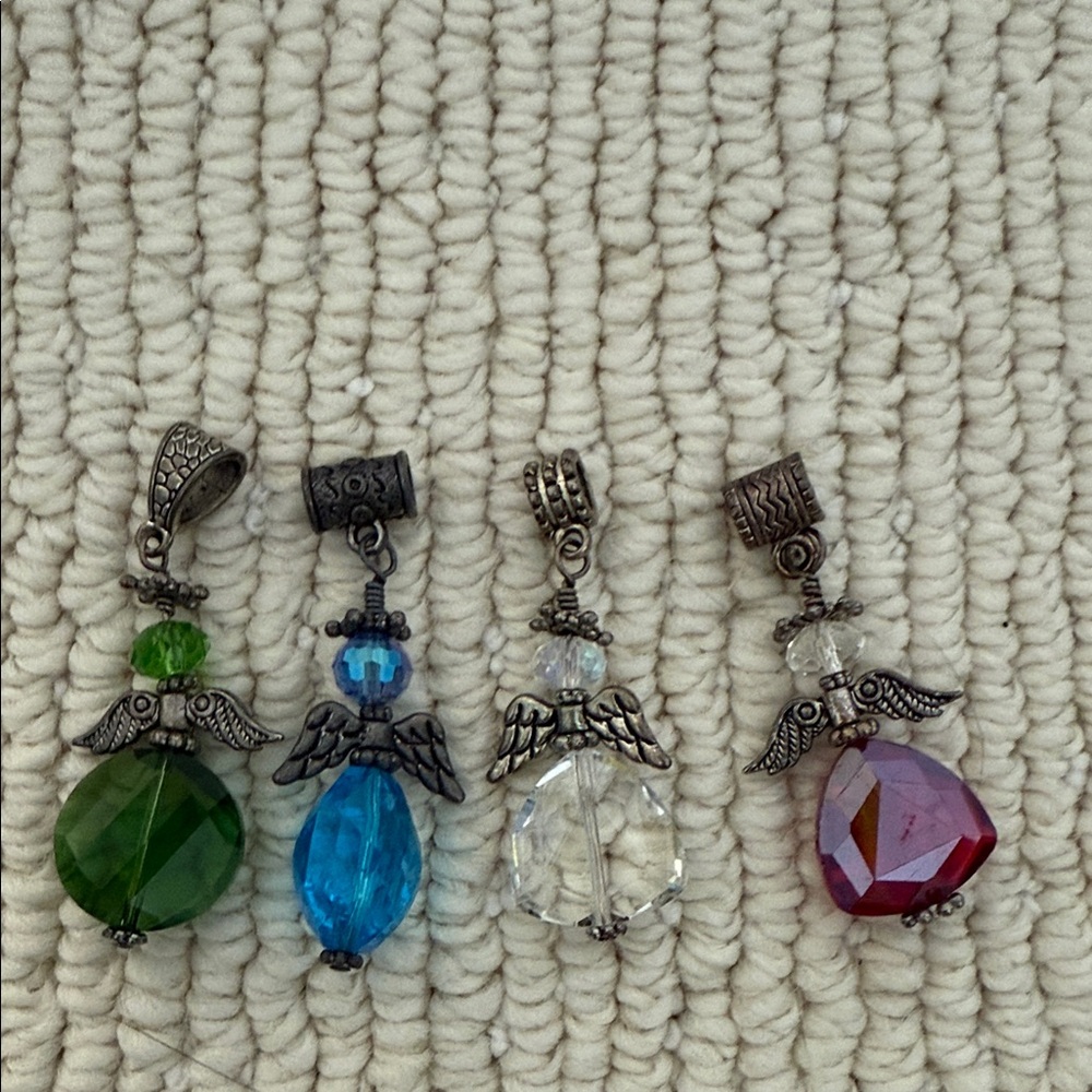 Angel Pendant Set - Green, Blue, Clear, Red